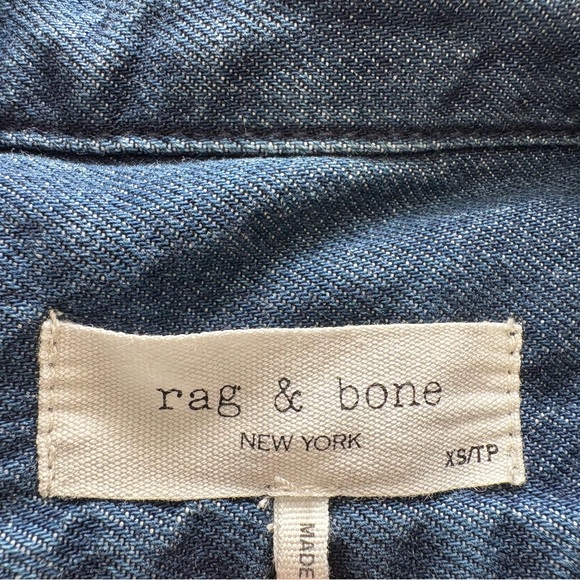 Rag & Bone Blue Denim Button-Up Shirt - Picture 3 of 4